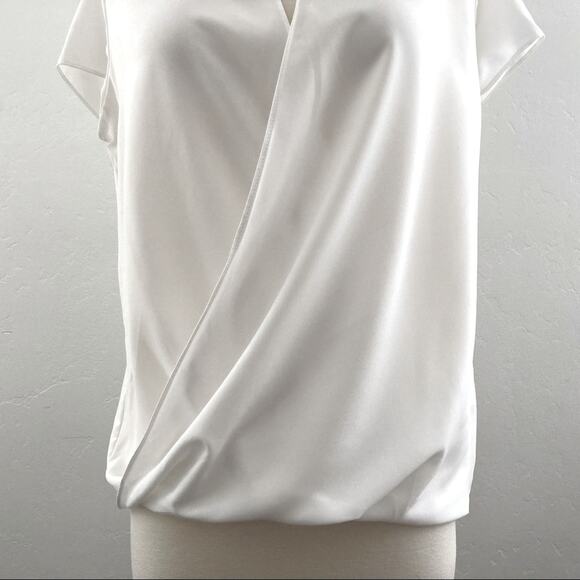 Joie Keturah Blouse Women's Small White Faux Wrap Minimalist Modest Office NWT - Picture 5 of 14